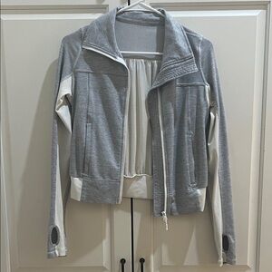 lululemon athletica Gray and White Bomber Jacket